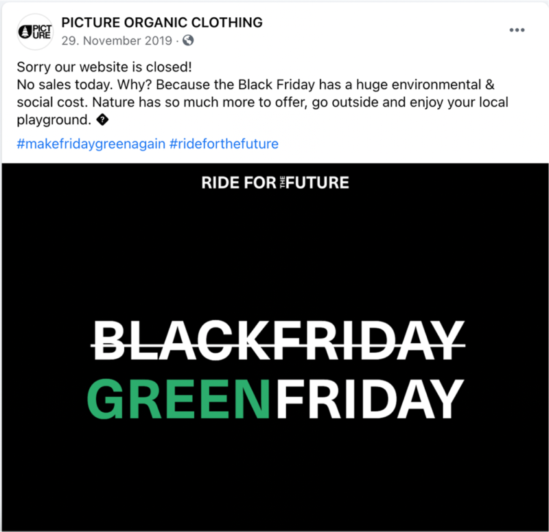 The Green Friday´s campaign of Picture Organic Clothing
